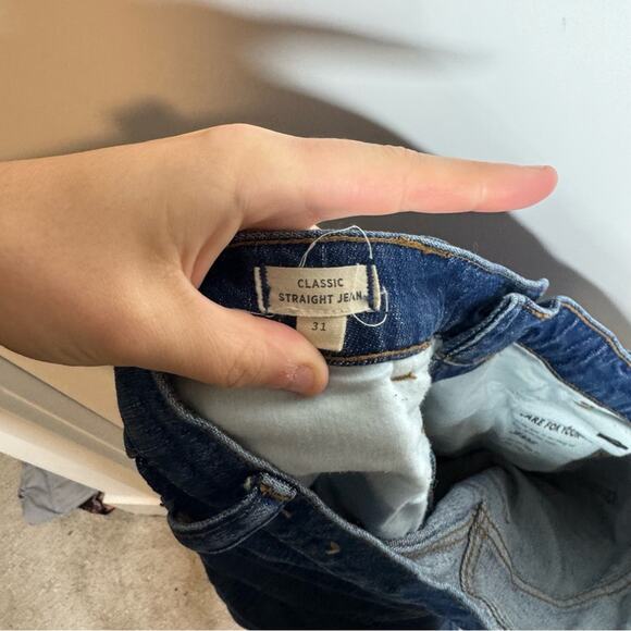 Madewell Classic Straight Jean Front Seam High Rise Bandry Dark Wash Size 31 - Picture 7 of 8